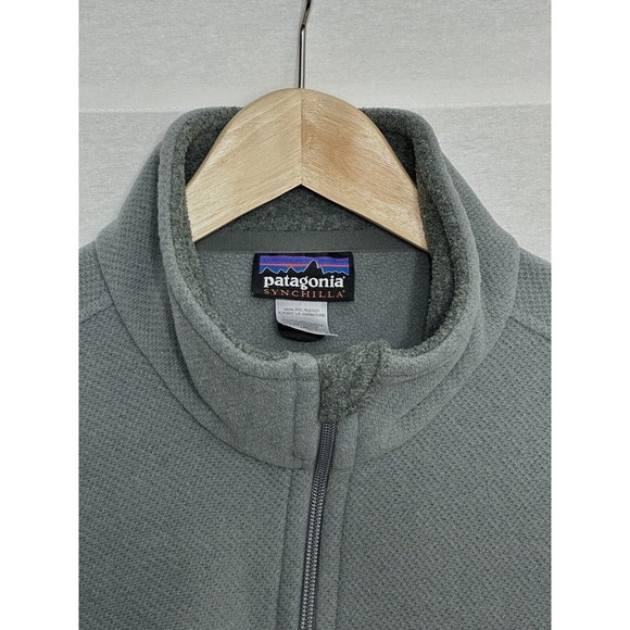 Patagonia Synchilla Mens Fleece Jacket XL Gray Zip Pockets Long Sleeve Logo - Picture 4 of 6
